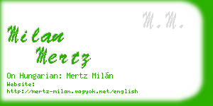 milan mertz business card